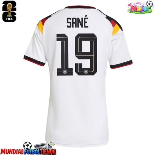 Camiseta Alemania Leroy Sane #19 Primera Equipación Replica Mundial 2026 para mujer mangas cortas